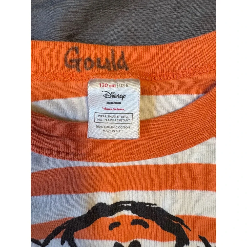 Hanna Andersson Disney Tigger Organic Cotton Pajama Set Orange White Kids Size 8